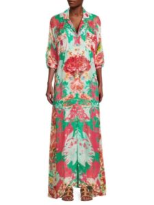 Image of sale on Floral Floor Length Shirt Dress