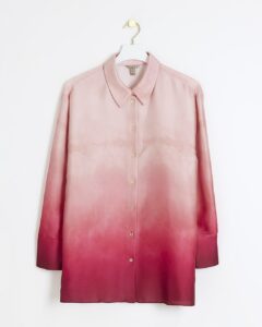 Image of sale on Pink Oversized Satin Ombre Shirt