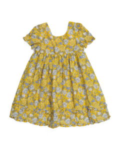 Image of sale on Toddler Girls Elastic Puff Sleeve Baby Doll Dress