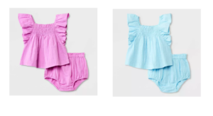 Image of sale on Baby Girls’ Dobby Plaid Top & Bloomer Set