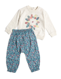 Image of sale on Infant Girls Mixed Media Pants Set