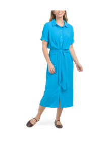 Image of sale on Airwash Tie Front Button Down Midi Dress