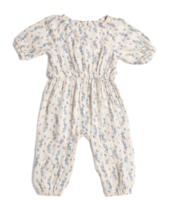 Image of sale on Infant Girls Toile Print Gauze Coveralls