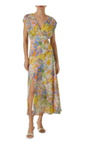 Image of sale on Floral Pleated Bodice Midi Dress
