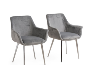 Image of sale on Velvet Dining Chair with Chrome Base