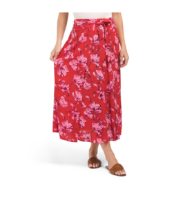 Image of sale on High Rise Floral Print Midi Skirt