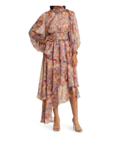 Image of sale on Astrid Floral Long Sleeve Midi Dress