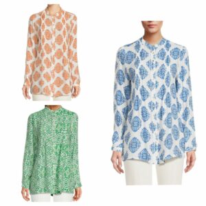 Image of sale on Motif Print Pleated Shirt