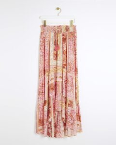 Image of sale on Coral Paisley Beach Maxi Skirt