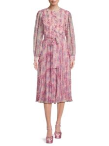 Image of sale on Ruffled Print Midi Dress