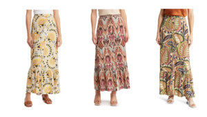 Image of sale on Paisley Button Front Maxi Skirt