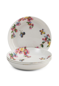 Image of sale on Set of 4 Butterfly Garden Pasta Bowls