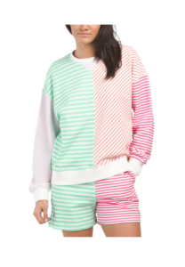 Image of sale on Classic Cotton Printed Split Crew Neck Top