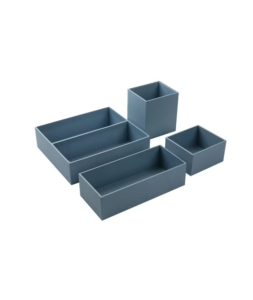 Image of sale on Paperboard Office Desktop 4 Piece Organizer Set Blue Linen