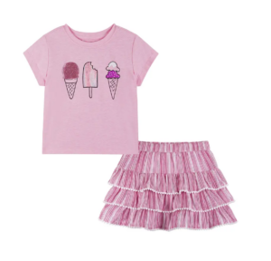Image of sale on Kids’ Graphic T-shirt & Tiered Skirt Set