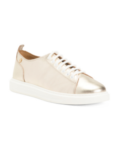 Image of sale on Gold Leather Sneakers