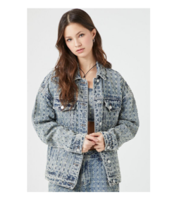 Image of sale on Distressed Denim Trucker Jacket