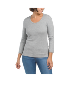 Image of sale on Crew Neck Long Sleeve Solid Shirt