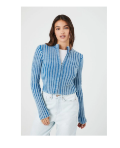 Image of sale on Ribbed Knit Zip-up Sweater