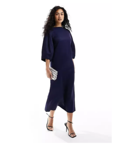 Image of sale on Midaxi Column Dress with Sculptural Sleeves