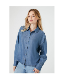 Image of sale on Chambray Drop-sleeve Shirt