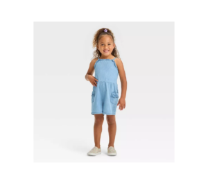 Image of sale on Toddler Girls’ Chambray Denim Romper