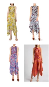 Image of sale on Floral Print Ruched Satin Midi Dress