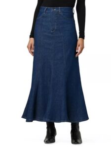 Image of sale on Melanie Flared Denim Midi-skirt