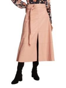 Image of sale on Hudson Faux Leather Midi a Line Skirt