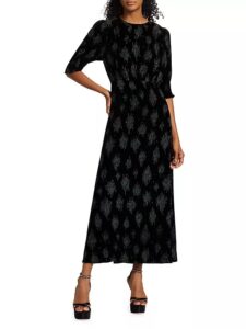Image of sale on Lucile Silk-blend Velvet Midi-dress