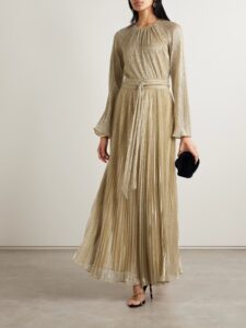 Image of sale on Belted Lamé Gown