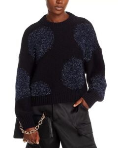 Image of sale on Metallic Dot Intarsia Crewneck Sweater