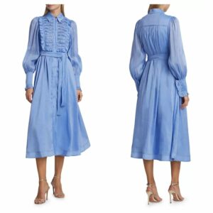 Image of sale on Iris Belted Linen-blend Maxi Dress