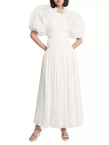 Image of sale on Sculptura Pleated Layered-sleeve Dress