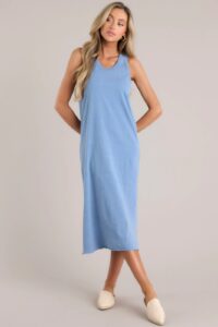 Image of sale on Grey Blue Midi Dress