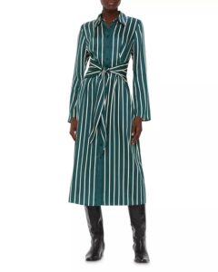 Image of sale on Striped Midi Shirt Dress