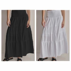 Image of sale on Smocked Waist Midi Skirt