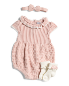 Image of sale on Newborn Girls Bubble Sweater Bodysuit Set