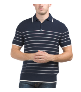 Image of sale on Waffle Texture Stripe Sweater Polo