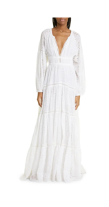 Image of sale on Mackenna Long Sleeve Cotton Eyelet Maxi Dress