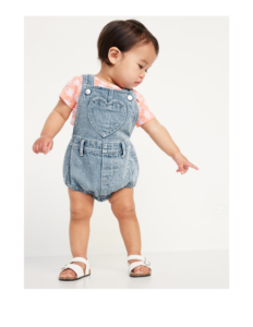 Image of sale on Printed Jean Shortall Romper for Baby