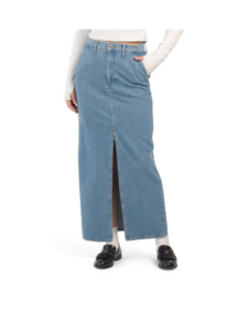 Image of sale on Lu High Rise Denim Maxi Skirt