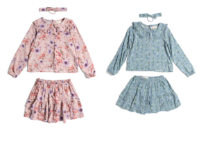 Image of sale on Girls 2pc Printed Long Sleeve Top and Skirt Set