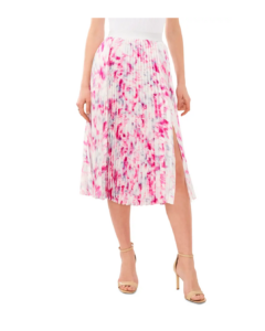 Image of sale on Pleated Slit Hem Midi Skirt