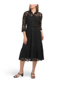 Image of sale on Belted Lace Shirt Dress