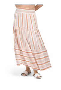 Image of sale on Stripe Tiered Maxi Skirt
