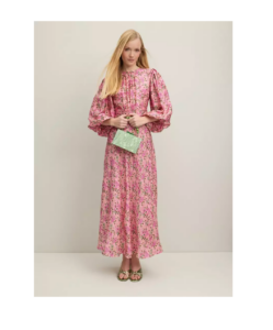 Image of sale on Lois Neon Garden Print Viscose-silk Blend Dress