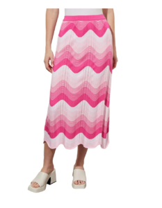 Image of sale on Scallop Stripe Knit Midi Skirt