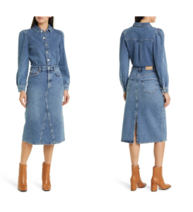 Image of sale on Beverly Long Sleeve Nonstretch Denim Shirtdress
