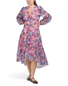 Image of sale on Button Floral Hi-lo Dress
